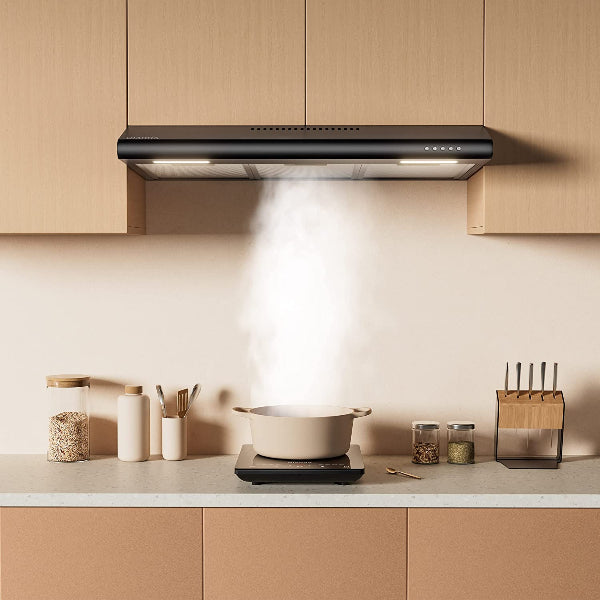 CIARRA CAB75918B 30" Black 200 CFM Under Cabinet Convertible Range Hood