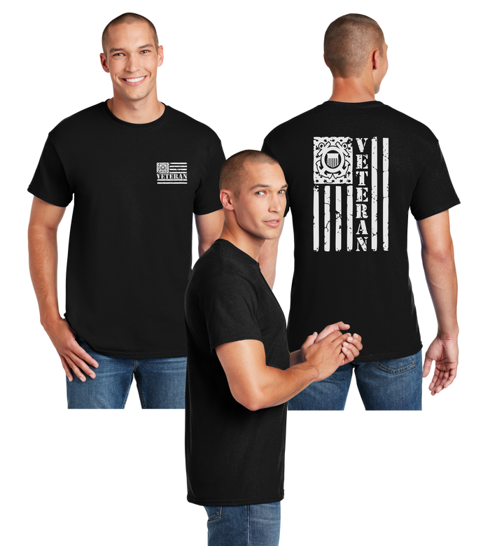 Coast Guard Veteran Flag Reflective Tee - 100% Cotton