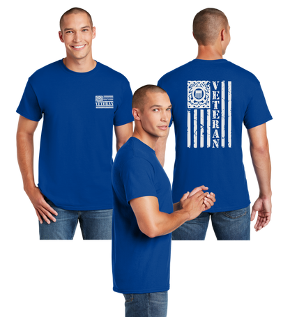 Coast Guard Veteran Flag Reflective Tee - 100% Cotton