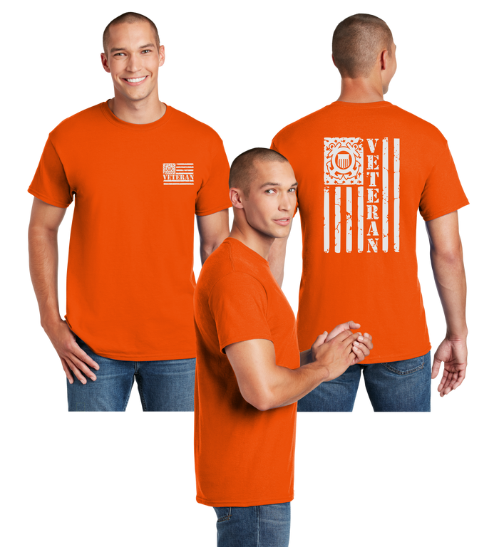 Coast Guard Veteran Flag Reflective Tee - 100% Cotton