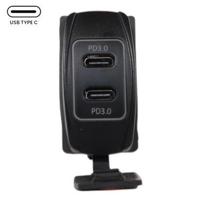 rocker size recessed usb c charging socket for campervans