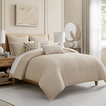 Cross Stitch Taupe Euro Sham Set of 2