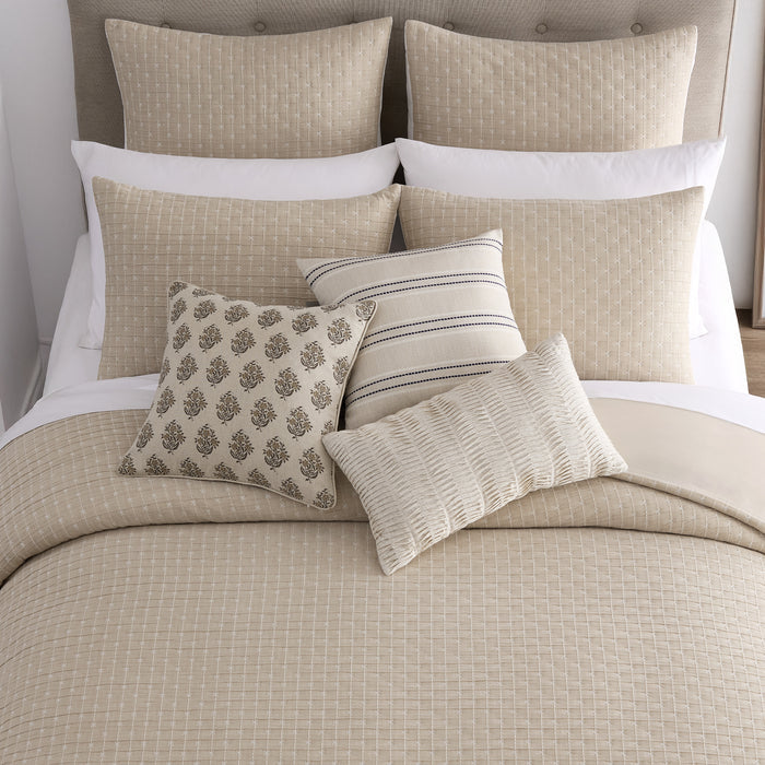 Cross Stitch Taupe Euro Sham Set of 2