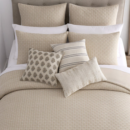 Cross Stitch Taupe Euro Sham Set of 2