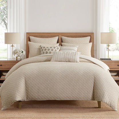 Cross Stitch Taupe Euro Sham Set of 2
