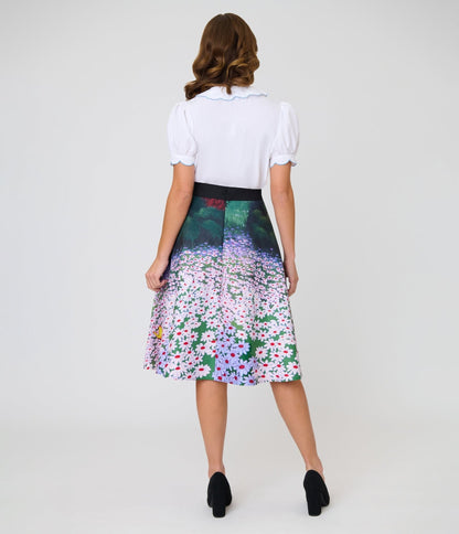 Disney Alice In Wonderland Collection By Unique Vintage Alice In Daisies Vivian Swing Skirt