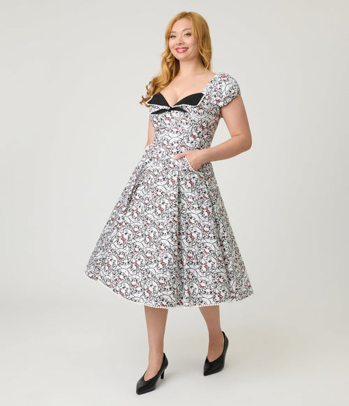 Disney Aristocats Collection by Unique Vintage Disney Marie All Over Print Swing Dress