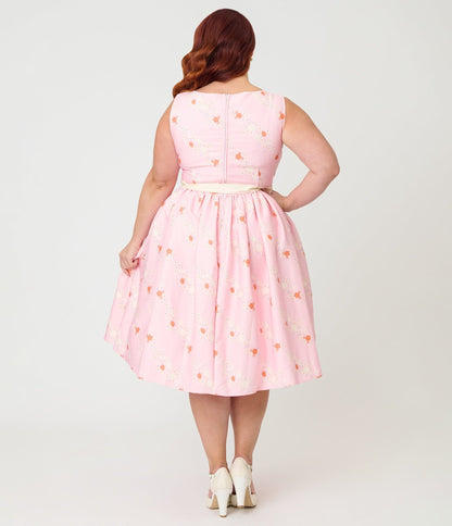 Disney Princess Collection by Unique Vintage Plus Size Pink Princess Sleeveless Swing Dress