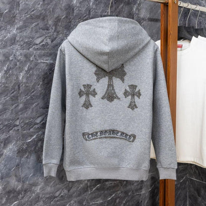 Authentic Chrome Hearts Exclusive Chrome Hearts Dome Studs Hoodie – hoodie front view