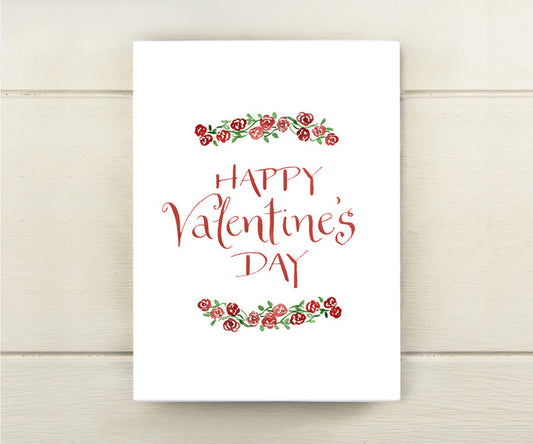 Floral Border Valentine Card