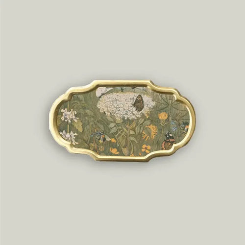 Flowers and Butterflies in Ornate Frame