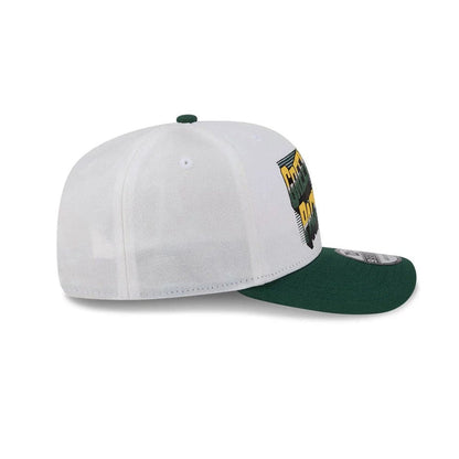 Pictured is this NFL Duck Cloth Green Bay Packers 9SEVENTY Stretch Snap cap in white. 6