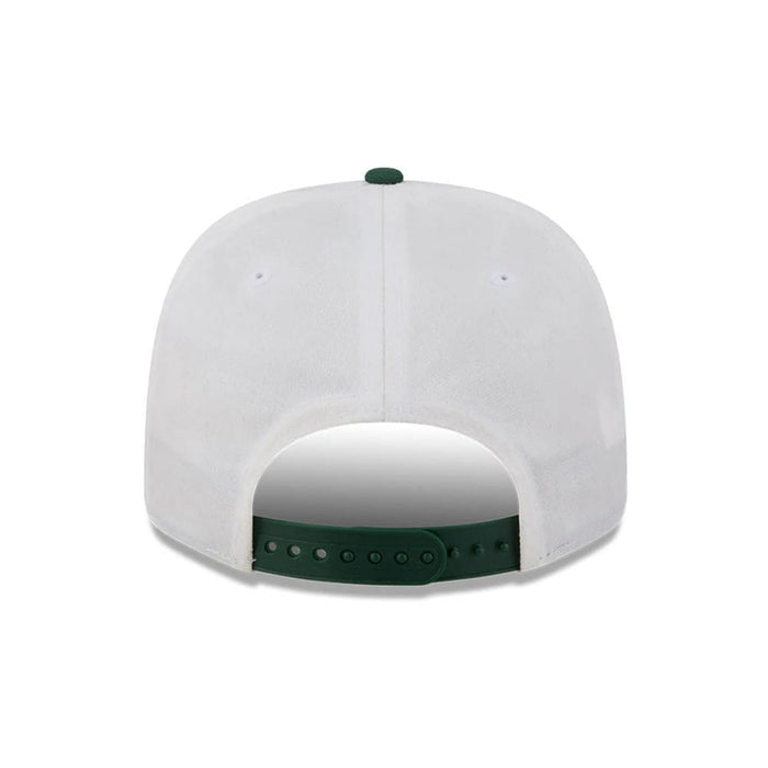Pictured is this NFL Duck Cloth Green Bay Packers 9SEVENTY Stretch Snap cap in white. 7