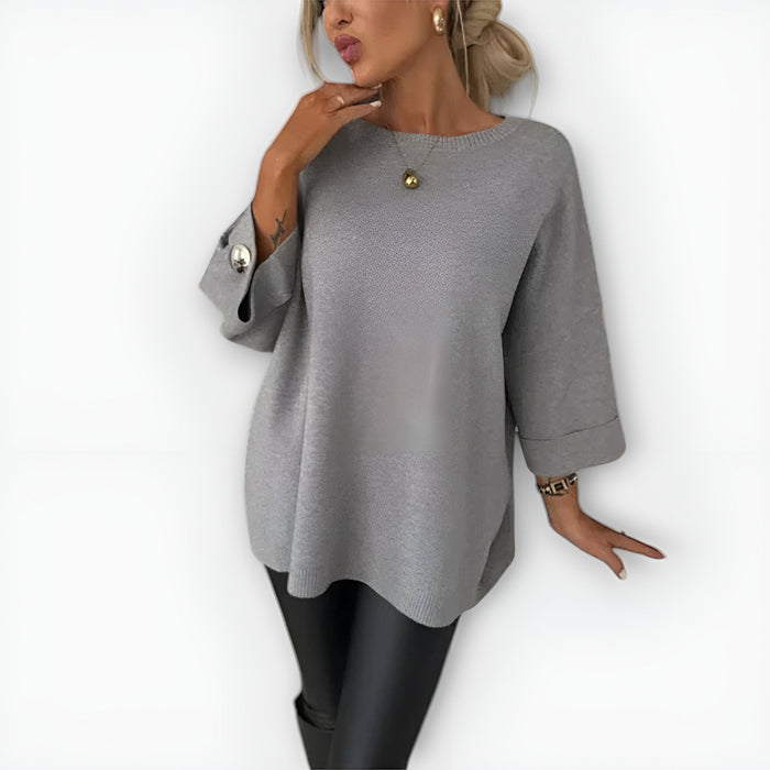 HAILEY – OVERSIZED BUTTON-CUFF SWEATER