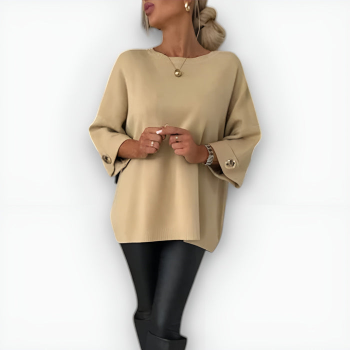 HAILEY – OVERSIZED BUTTON-CUFF SWEATER