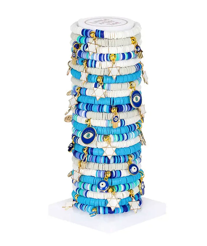 Hanukkah Clay Bead Bracelet Jewelry - Young Little Miss Zoe