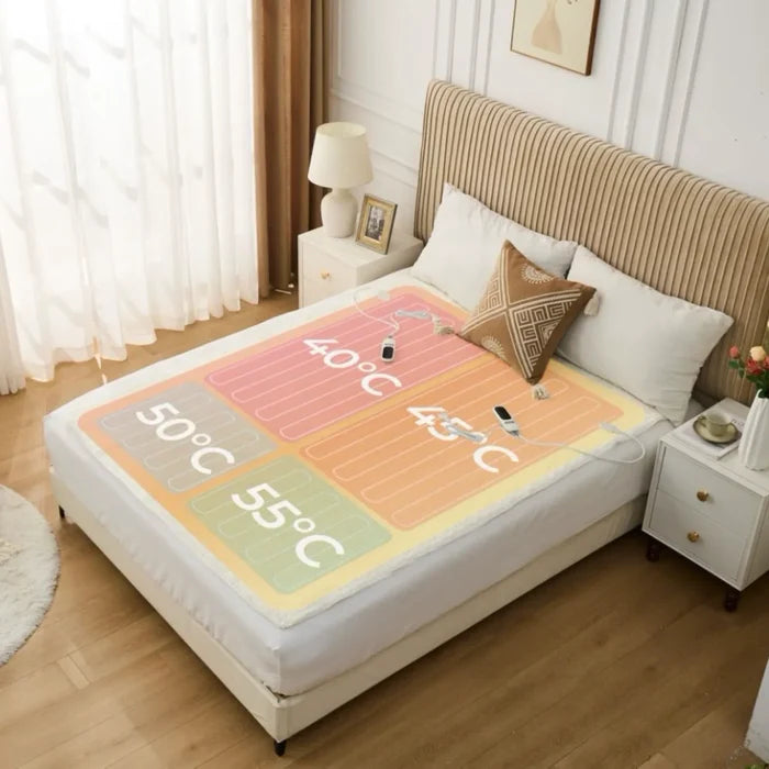 Heated Mattress protector 10 Heat Settings Controller, Auto Shut Off Timer, Dual Control - DLB Furniture