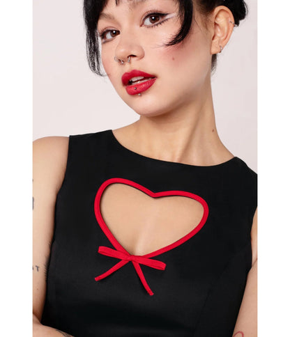 Hell Bunny Black Heart Cutout Lucie Mini Dress