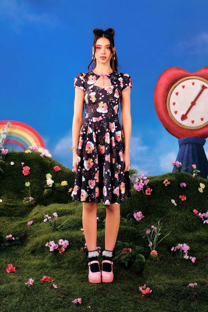 Hell Bunny Care Bears Tenderheart Cotton Flare Dress
