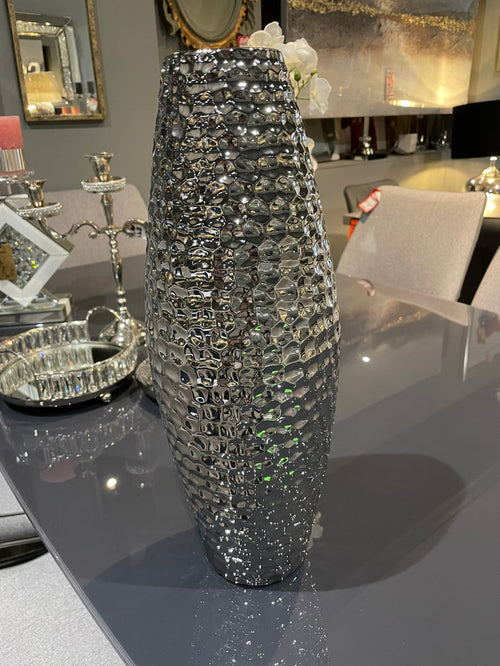 Hill large silver vase with dimples reduced to half price-Renaissance Design Studio