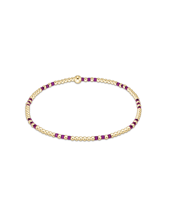 Hope Joy Pattern 2mm Bead Bracelet - Fuchsia