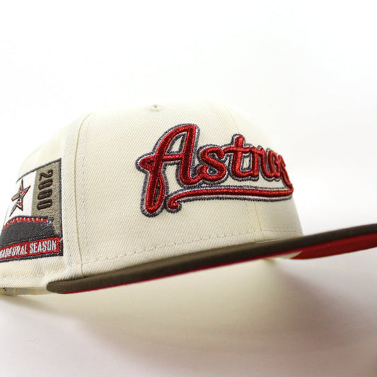 Houston Astros Inaugural Season New Era 59Fifty Fitted Hat (Chrome Walnut Scarlet Under Brim)