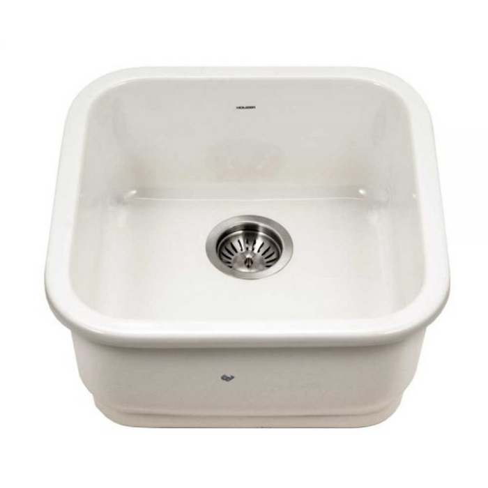 Houzer Platus PTB-1919-BQ 19" Biscuit Single Square Undermount Fire Clay Sink