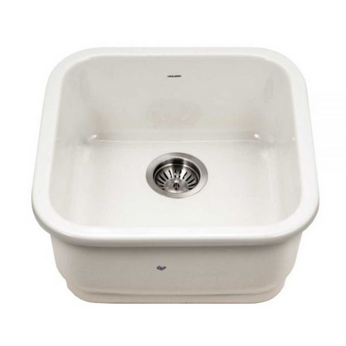 Houzer Platus PTB-1919-BQ 19" Biscuit Single Square Undermount Fire Clay Sink