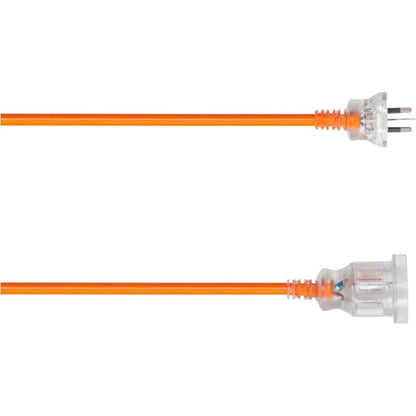 Two orange 15 AMP cables with connectors on a white background