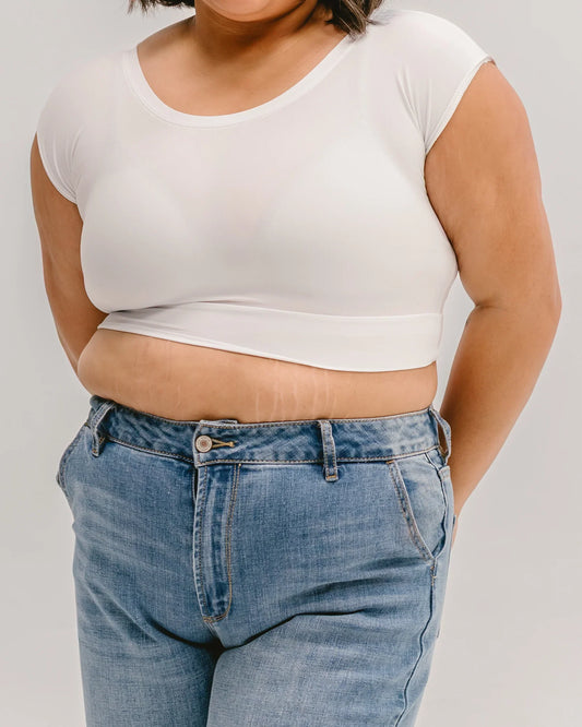 THE HALFTEE CLASSIC BASIC CAP SLEEVE IN WHITE