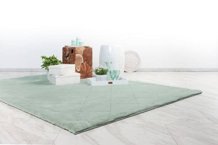 Impulse 600 Jade Very Soft Fluffy Diamond Rug - DLB Furniture