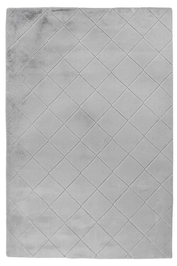 Impulse 600 Silver Very Soft Fluffy Diamond Rug - DLB Furniture