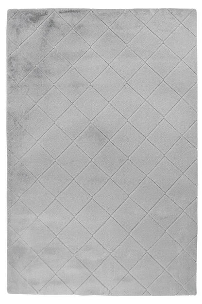 Impulse 600 Silver Very Soft Fluffy Diamond Rug - DLB Furniture