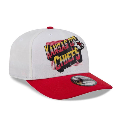 Pictured is this NFL Duck Cloth Kansas City Chiefs 9SEVENTY Stretch Snap cap in white. 4