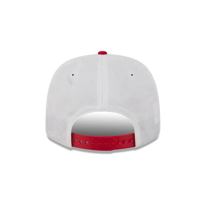 Pictured is this NFL Duck Cloth Kansas City Chiefs 9SEVENTY Stretch Snap cap in white. 7