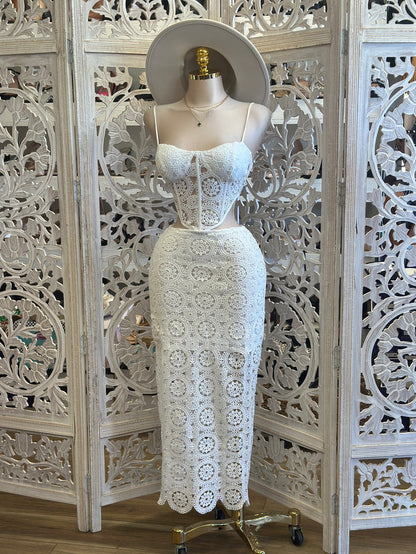 Lace Bustier and Skirt Set-Estira, Stretchy