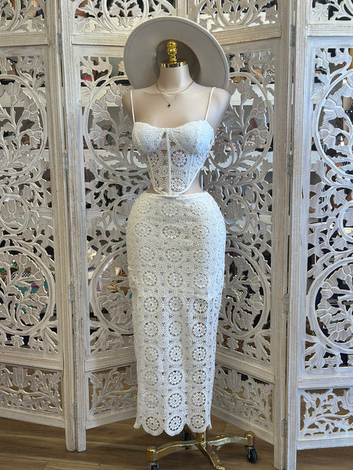 Lace Bustier and Skirt Set-Estira, Stretchy