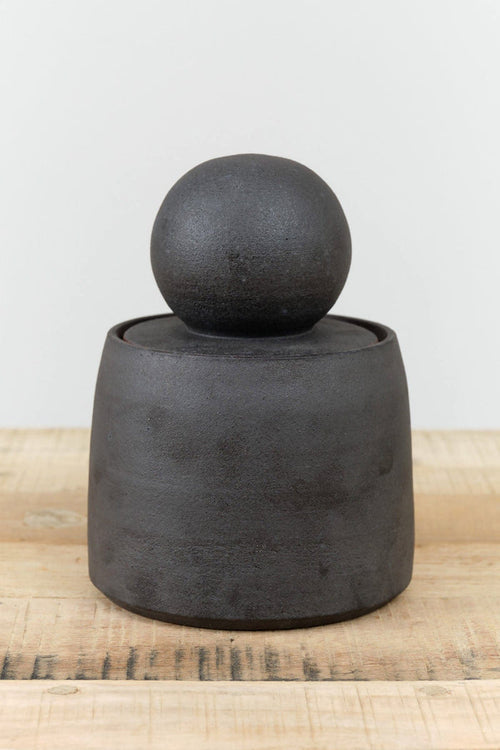 MH Ceramics Home Kitchen Containers Large Stash Jar in Charcoal Charcoal / 5.25" D X 8" H