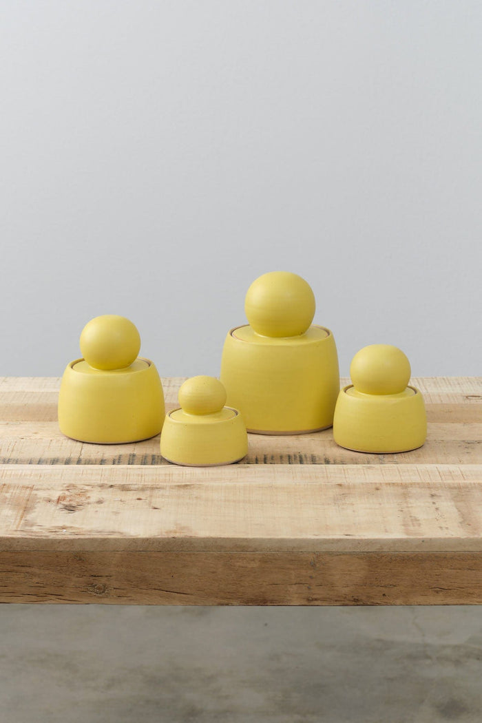 MH Ceramics Home Kitchen Containers Large Stash Jar in Saffron Saffron / 5.25" D X 8" H