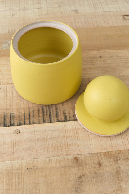 MH Ceramics Home Kitchen Containers Large Stash Jar in Saffron Saffron / 5.25" D X 8" H