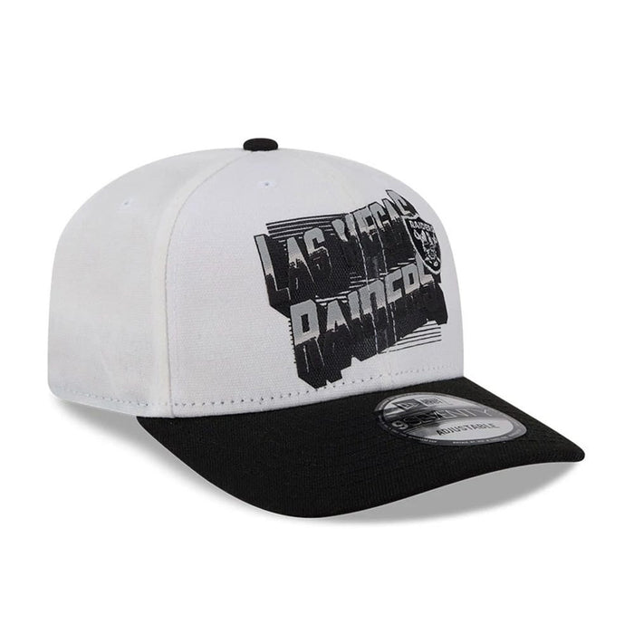 Pictured is this NFL Duck Cloth Las Vegas Raiders 9SEVENTY Stretch Snap cap in white. 4
