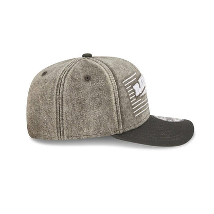 Pictured is this NFL Washed Denim Las Vegas Raiders 9SEVENTY Stretch Snap cap in dark grey. 5