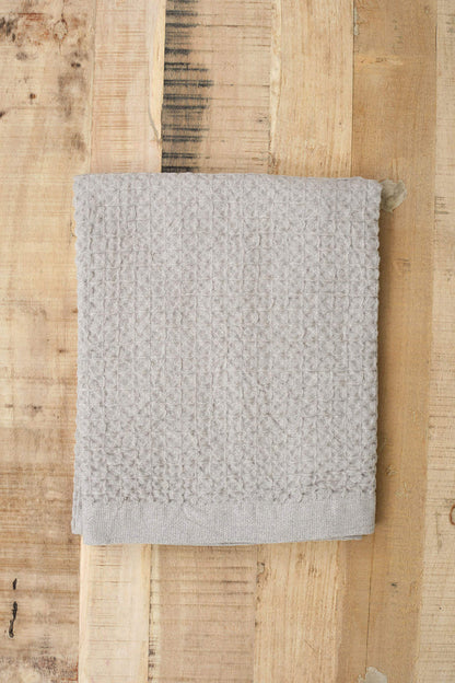 Kontex Home Bath Textiles Lattice Linen Bath Towel Ice Grey / 31.5” L X 55" W