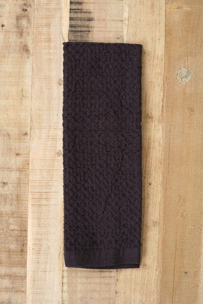 Kontex Home Bath Textiles Lattice Linen Hand Towel Charcoal / 33.5" L x 15" W