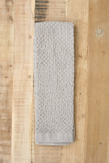 Kontex Home Bath Textiles Lattice Linen Hand Towel Ice Grey / 33.5" L x 15" W
