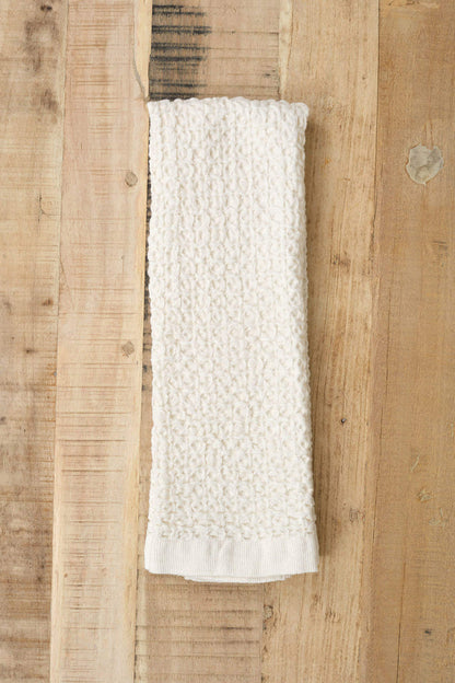 Kontex Home Bath Textiles Lattice Linen Hand Towel Ivory / 33.5" L x 15" W