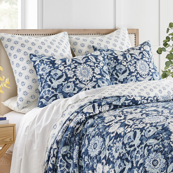 Levtex Home Laure Indigo Euro Sham Set of 2 Euro Shams