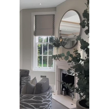 Manhattan Palace Round Minimalist Round Mirror With Slim Frame In Gold-Renaissance Design Studio