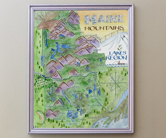Map of Maine Mountains & Lakes Region