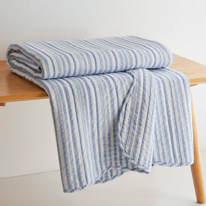 Levtex Home Martha Stripe Blue Quilted Throw Throws